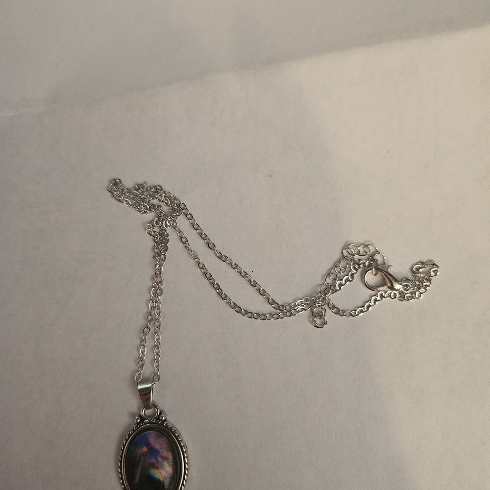 Necklace with Irridescent Amulet - Picture 3 of 6